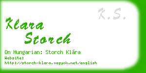 klara storch business card